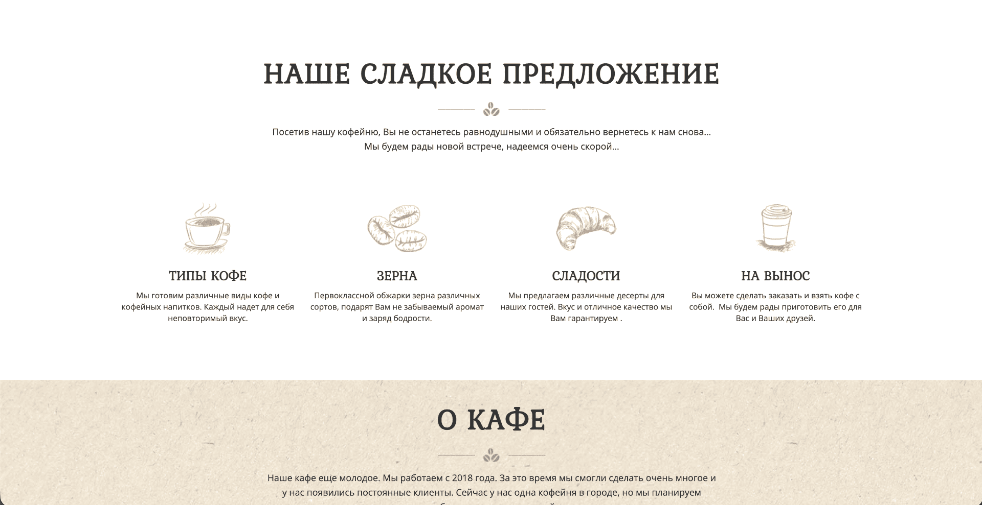 Сайт кофейни