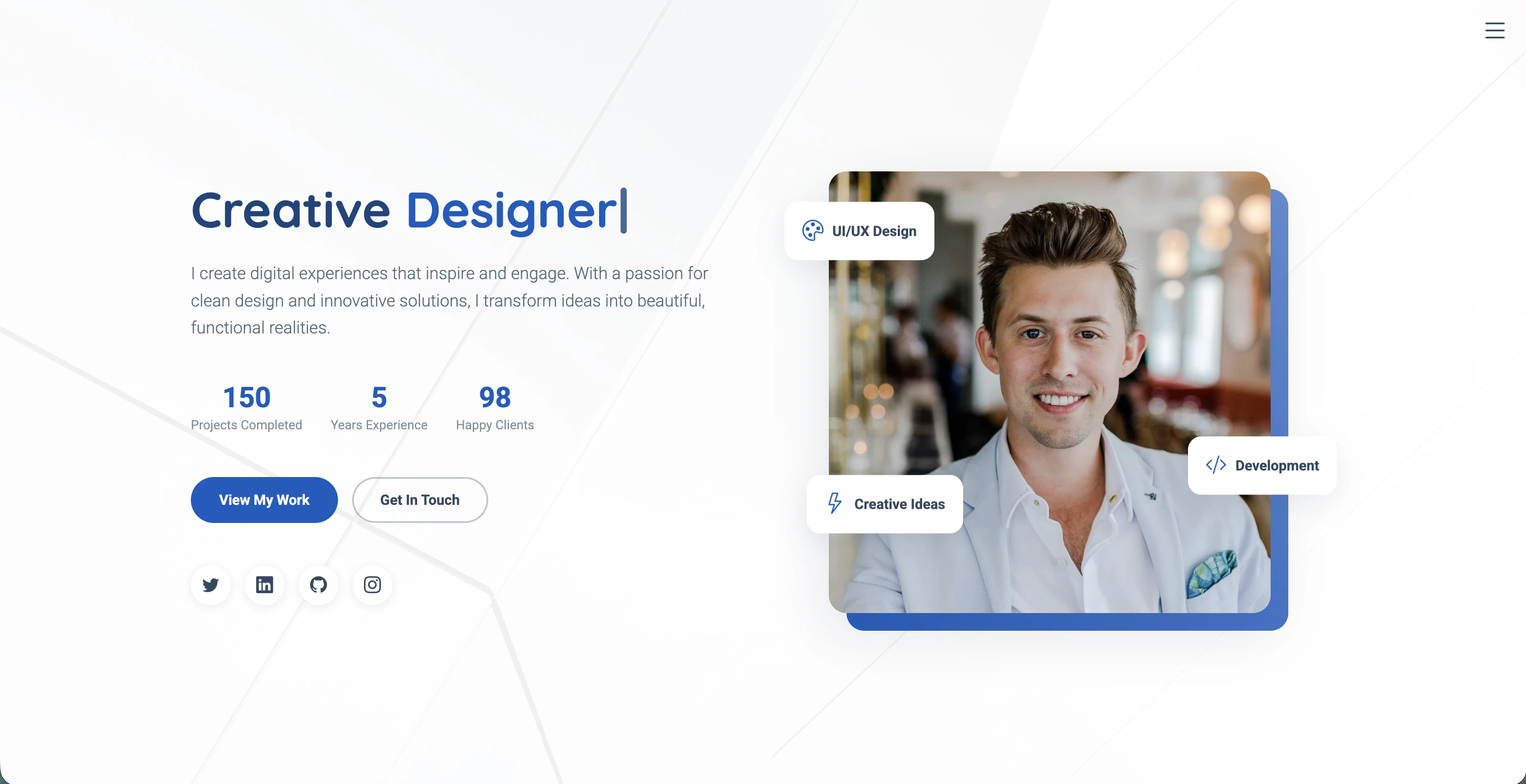 Пример дизайна сайта Портфолио